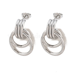 Серьги-гвоздики с закрученным кольцом из нержавеющей стали 304&nbsp;EJEW-P324-06P