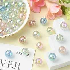 50шт УФ-покрытие прозрачные акриловые бусины&nbsp;OACR-CJ0001-33