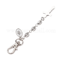 Крест и овал с подвеской в тибетском стиле с изображением Девы Марии&nbsp;HJEW-JM02732