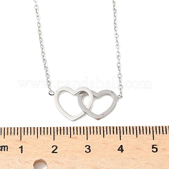 201 кулон в форме сердца из нержавеющей стали для женщин&nbsp;NJEW-D307-01P