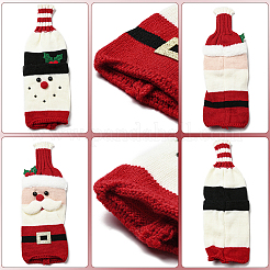 2 шт. 2 стиля рождественский чехол для бутылки вина из акрилового волокна&nbsp;AJEW-CN0005-56