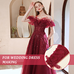 Замена молнии на сетчатом свадебном платье&nbsp;DIY-WH0496-06C