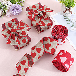 Лента из полиэстера с принтом в виде сердца ко Дню святого Валентина SRIB-CY0001-01C