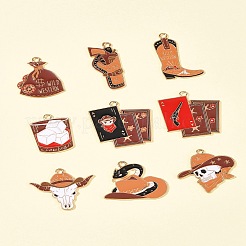 18 шт. 9 стиля ковбойская шляпа сапоги мешок денег череп сплав эмалированные подвески&nbsp;FIND-FS0003-91