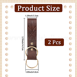 2шт. прямоугольная подвеска из искусственной кожи в стиле средневековья. с кольцом из сплава&nbsp;AJEW-CL0001-84B