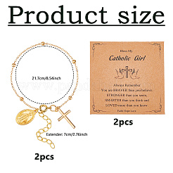 Сплав шарм браслеты&nbsp;BJEW-WH0014-108G