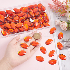 100 шт. акриловые кабошоны со стразами и плоской спинкой&nbsp;OACR-OC0001-19A