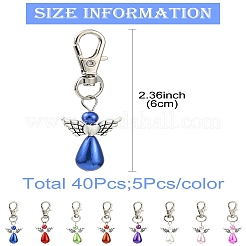 40шт 8 цвета ангел пластиковый жемчужный кулон украшение&nbsp;HJEW-CJ00062