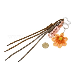 Подвесные украшения ручной работы из полиэстерового шнура и цветочных нитей&nbsp;HJEW-JM04422-03