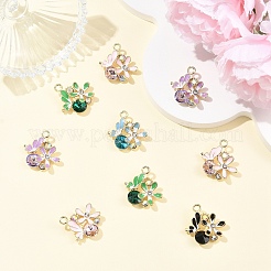 10шт 5 цвета подвески из сплава со стразами&nbsp;FIND-YW0011-54