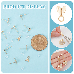 6 пара латунных сережек-гвоздиков&nbsp;KK-BC0011-90