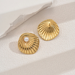 Элегантные серьги-гвоздики из нержавеющей стали 201 с текстурированными ромбами&nbsp;YK4954