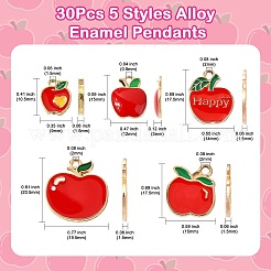 30шт 5 стиля подвески из сплава с эмалью&nbsp;ENAM-CJ0006-39