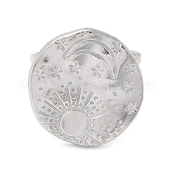 Кольцо-манжета с изображением солнца и луны из нержавеющей стали 304&nbsp;RJEW-B027-20P