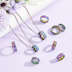 18 шт. набор из 9 колец из нержавеющей стали 201 размера с рифлением для мужчин и женщин&nbsp;STAS-UN0045-59B-M