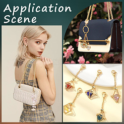 10 шт. 2 цвета латунный макраме мешочек пустой держатель для камня подвеска украшение&nbsp;HJEW-SC0001-85