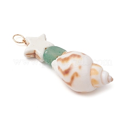 3 шт. 3 стиля подвески в виде звезды из окрашенной синтетической бирюзы&nbsp;PALLOY-JF03691