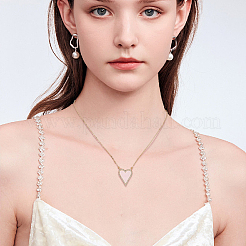 3 шт. 3-х цветное ожерелье с подвеской в форме сердца из страз&nbsp;NJEW-AN0001-69