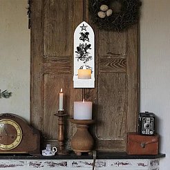 Настенный деревянный подсвечник в стиле бохо&nbsp;AJEW-WH0378-004