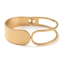 Полые широкие браслеты-манжеты из нержавеющей стали 304&nbsp;BJEW-G689-01G