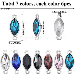 42 шт. 7-х цветные подвески-соединители из сплава стекла&nbsp;FIND-SC0009-55