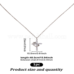 1 шт. латунный микропаве прозрачный кубический цирконий корона крест подвеска ожерелье&nbsp;NJEW-LP0003-84P