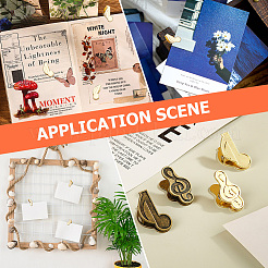 4 шт. зажимы из цинкового сплава в виде музыкальных нот&nbsp;AJEW-CP0009-08B-G