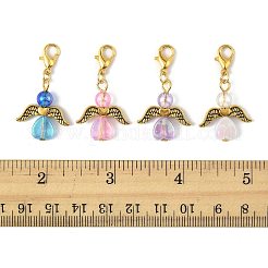 32 шт. 4 стиля подвеска в виде ангела из акрила и сплава&nbsp;HJEW-FS00040-04