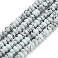 Нити бусин из синтетического малахита и синтетической бирюзы&nbsp;G-Z110-B03-2x4mm