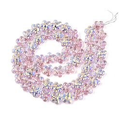 Прозрачность гальванизированные стеклянные бусины нити&nbsp;GLAA-T023-38A-03