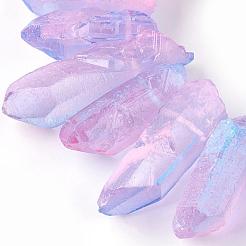 Натуральный кристалл кварца точки бусины нити&nbsp;G-G767-06B