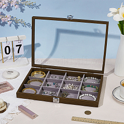 12 решетчатые деревянные презентационные коробки со стеклянными окнами&nbsp;ODIS-WH0086-098