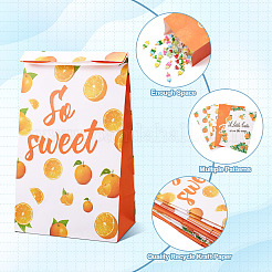 12 шт. 4 подарочных бумажных мешочка для конфет с фруктовым принтом в виде прямоугольника на день рождения&nbsp;ABAG-TA0001-69
