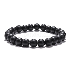Синтетические черный камень бисером браслеты простирания&nbsp;B072-3