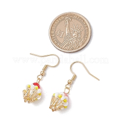 Висячие серьги из стеклянных бусин ручной работы в форме стаканчика мороженого для женщин&nbsp;EJEW-MZ00392-05