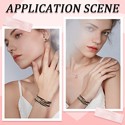 16шт 4 цвета нержавеющая сталь спутниковые цепи эластичный браслет для женщин&nbsp;BJEW-SP0001-17