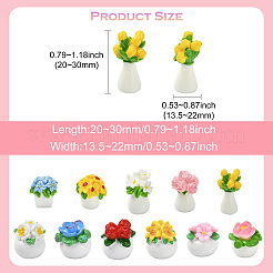 22 шт. 11 стиля цветочных украшений из смолы&nbsp;DJEW-CJ0001-24