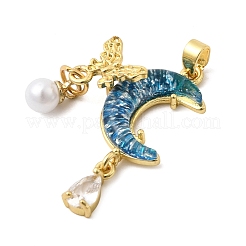 Латунные подвески с полупрозрачными смоляными элементами&nbsp;KK-K274-12G