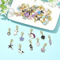 20шт 20 стиля подвеска из сплава эмали украшения&nbsp;HJEW-FS00044