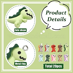 20 шт. 10 цвета непрозрачные подвески из смолы&nbsp;RESI-YW0004-42