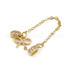 Латунные паве прозрачные кубические цирконии европейские защитные цепи с подвесками&nbsp;KK-L236-15B-G