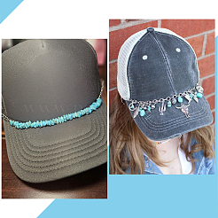 8 шт. 8 стиля ковбойской тематики синтетическая бирюза и цепочка для бейсболки из нержавеющей стали 304&nbsp;HJEW-SC0002-41