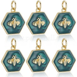 6шт латунные эмалированные подвески&nbsp;KK-BBC0020-70