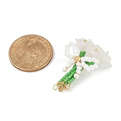 4 шт. 4-цветный стеклянный бисер ручной работы с подвесками-бантиками&nbsp;PALLOY-MZ00753