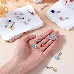 42шт 7 стильных подвесных украшения из драгоценных камней&nbsp;HJEW-TA0001-20