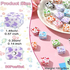 30 шт. акриловые печатные бусины с УФ-покрытием&nbsp;MACR-CJ0002-10