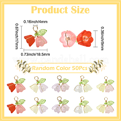 50 шт. двухцветные акриловые подвески&nbsp;FIND-SC0019-74