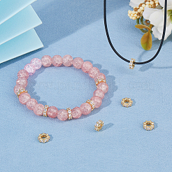 10 шт. латунные микропрозрачные бусины-разделители из кубического циркония&nbsp;KK-HS0001-52LG