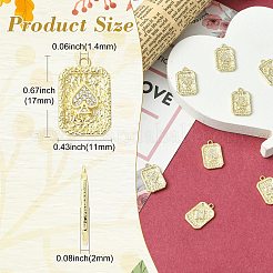8 шт. 4 стиля латунные подвески с микропаве и кубическим цирконием&nbsp;KK-CJ0003-82