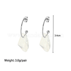 Серьги-гвоздики из нержавеющей стали 304 с нерегулярными прозрачными кристаллами кубического циркония DJ4094-2